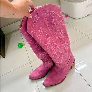 Pink Western-Style Women's Boots